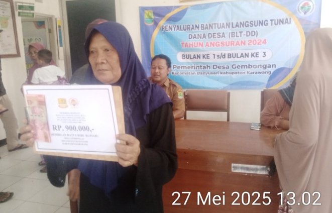 Pemdes Gembongan Bagikan BLT DD Tahap Pertama Tahun 2025 Untuk 35 KPM