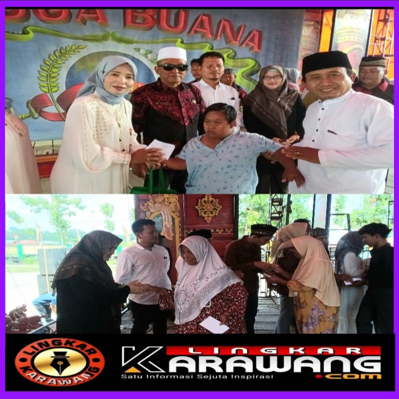 Ratusan Anak Yatim dan Kaum Jompo Dapat Santunan dari Kades Banyuasih di Akhir Perayaan HUT RI, Camat Banyusari Hadir dan Beri Apresiasi