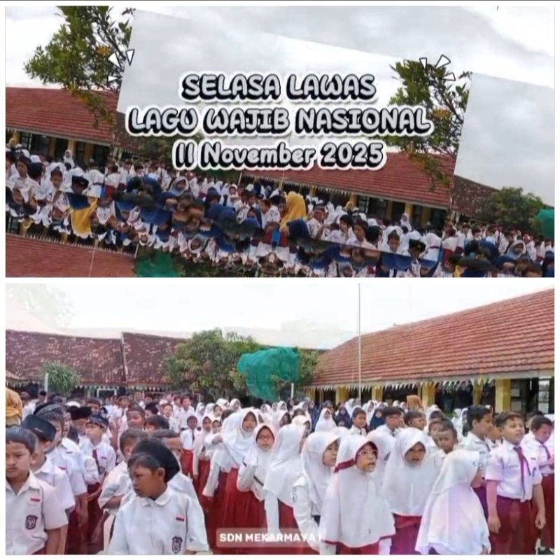 SDN Mekarmaya 1 Cilamaya Wetan Gelar “Selasa Lawas”, Tanamkan Semangat Nasionalisme Lewat Lagu Wajib Nasional