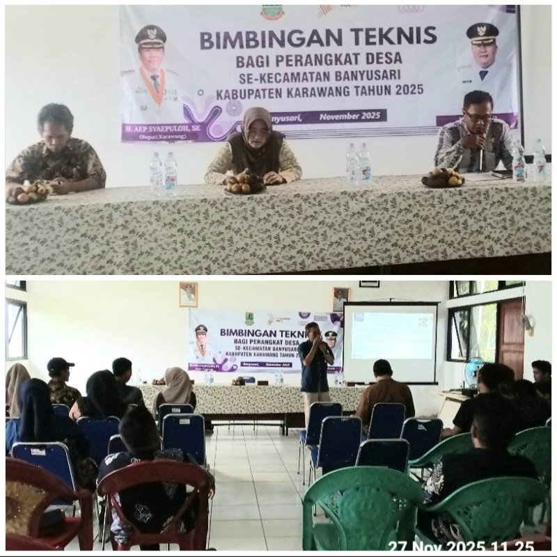 Camat Tri Warakanti Buka Bimtek Perangkat Desa se-Kecamatan Banyusari Karawang