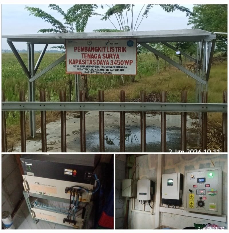 Warga Desa Tanjung Terima Bantuan PLTS 3.450 WP dari Mahasiswa Unsika, Dukung UMKM Lokal