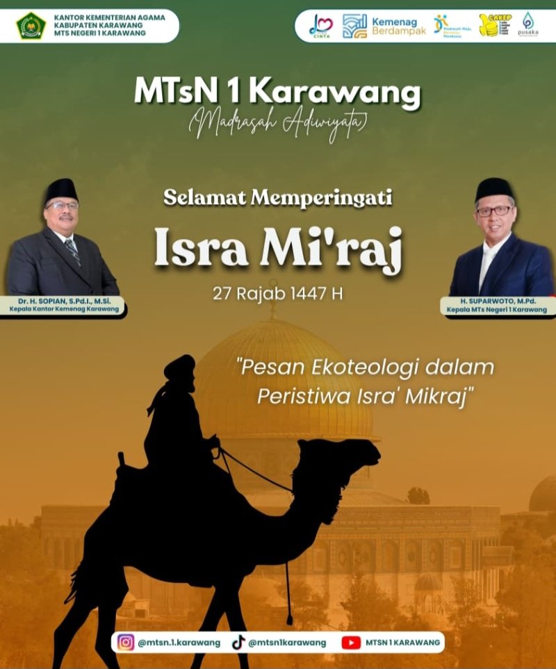 MTsN 1 Karawang Ucapkan Selamat Isra Mi’raj Nabi Muhammad SAW, Tegaskan Pesan Ekoteologi