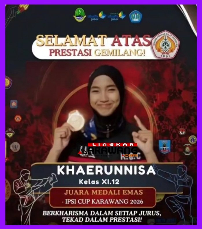 Dari Cilamaya untuk Karawang, Siswa SMAN Cilamaya Khaerunnisa Raih Mendali Emas di IPSI Cup 2026