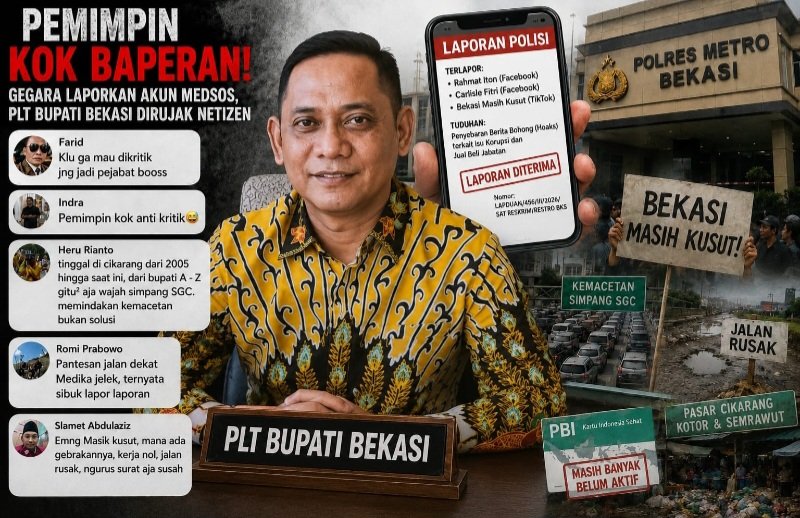 Gegara Laporkan Akun Medsos, Plt Bupati Bekasi Dirujak Netizen : Pemimpin Kok Baperan