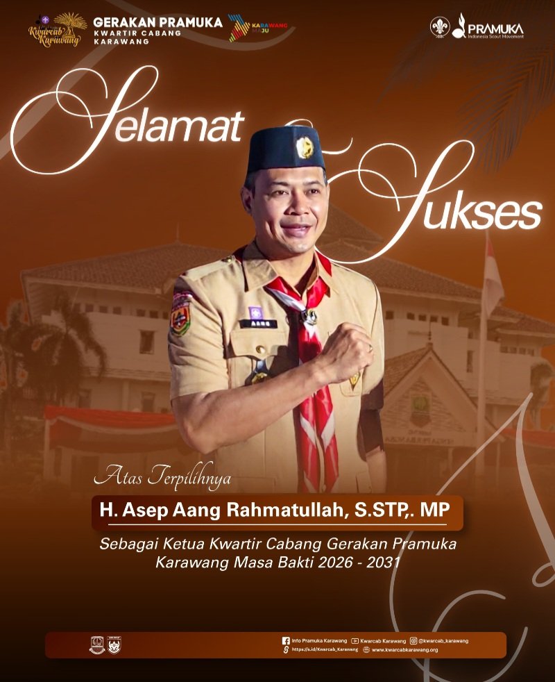 Ketua Kwarran Cilamaya Wetan Kosasih Sampaikan Ucapan Selamat atas Terpilihnya Asep Aang Sebagai Ketua Kwarcab Gerakan Pramuka Karawang