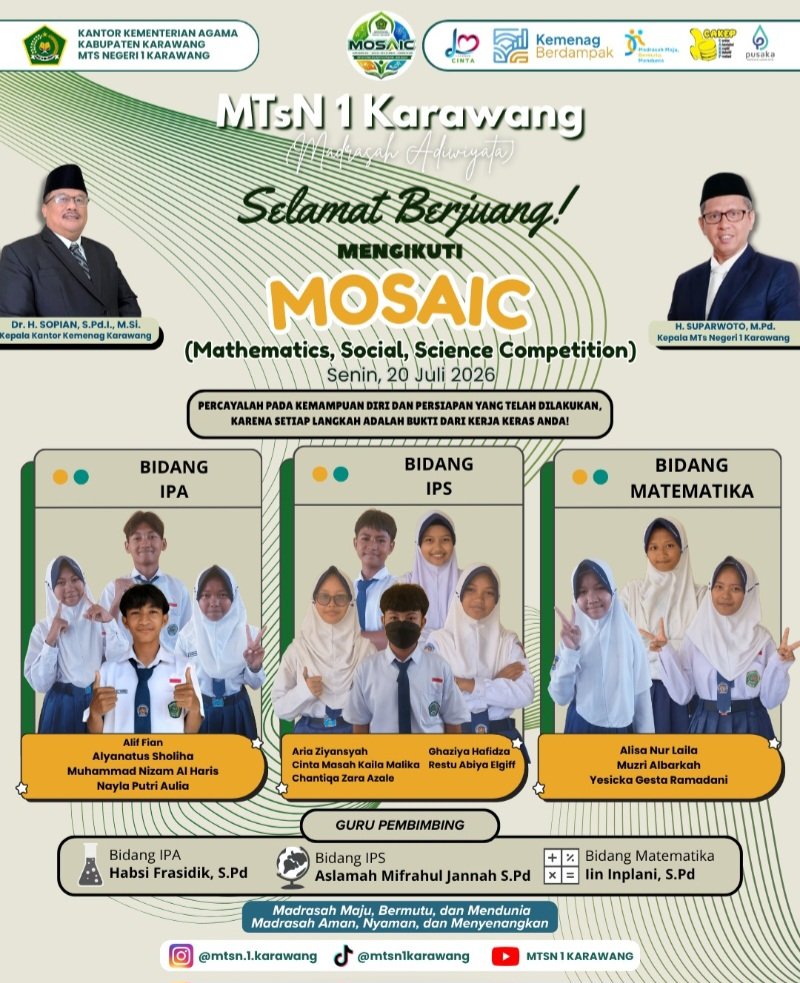 MTsN 1 Karawang Lepas Siswa Terbaik Ikuti MOSAIC 2026, Kepala Madrasah: Tunjukkan Prestasi dan Sportivitas