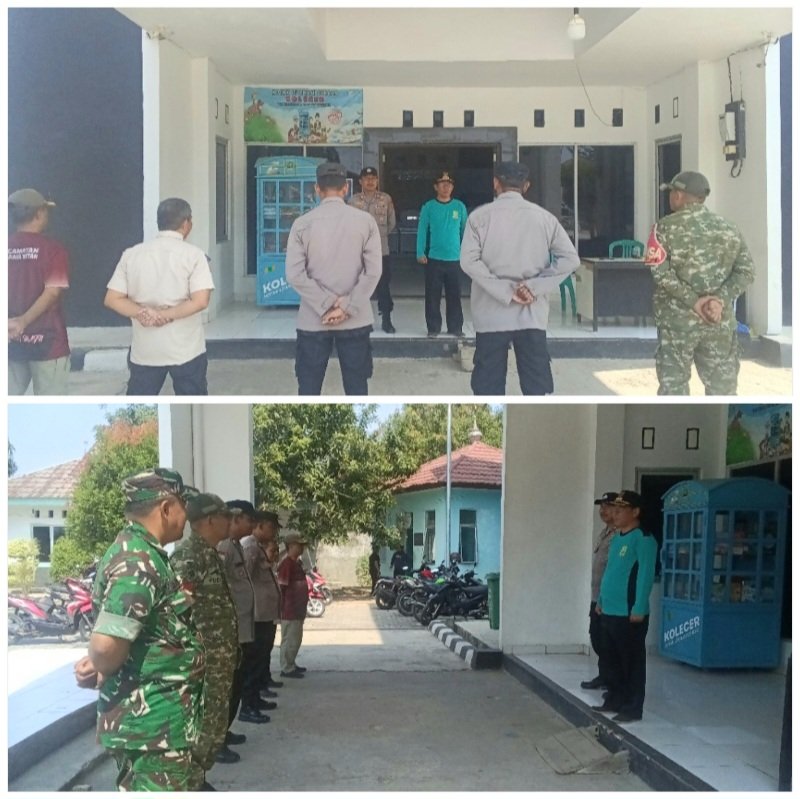 Camat H. Nurhasan Pimpin Apel Patroli Gabungan Tiga Pilar di Kecamatan Cilamaya Wetan