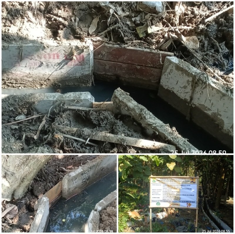 Proyek Normalisasi Drainase Rp189 Juta di Cicinde Utara Banyusari Dipertanyakan, U-Ditch Renggang dan Tidak Lurus