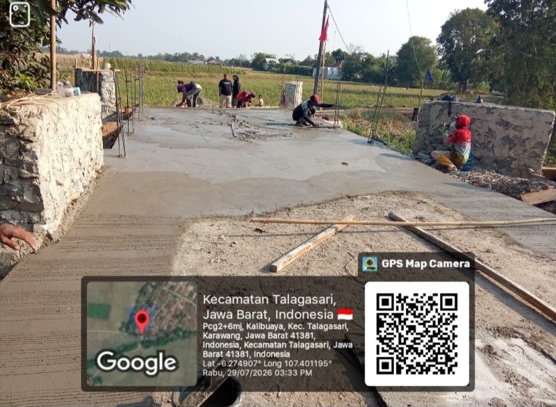 Proyek Jembatan APBD 2026 di Kalibuaya Dikerjakan CV Tirta Kencana, Warga Beri Respons Positif