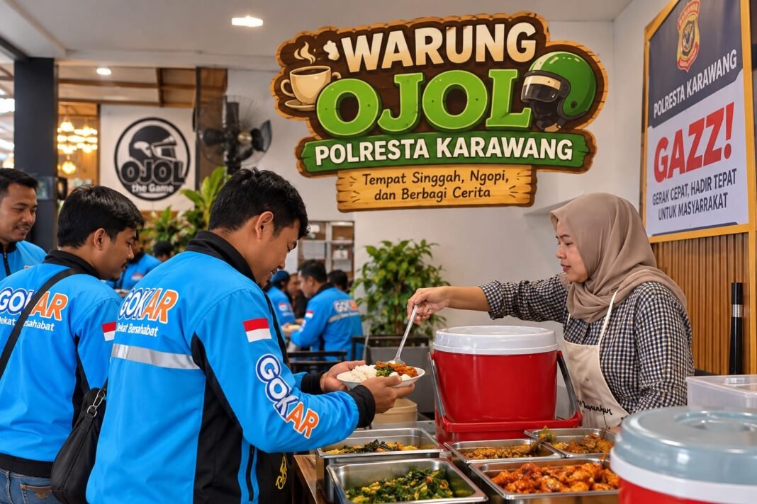 Warung Ojol Polresta Karawang, Ruang Istirahat yang Menguatkan Perjuangan Driver di Tengah Padatnya Jalanan