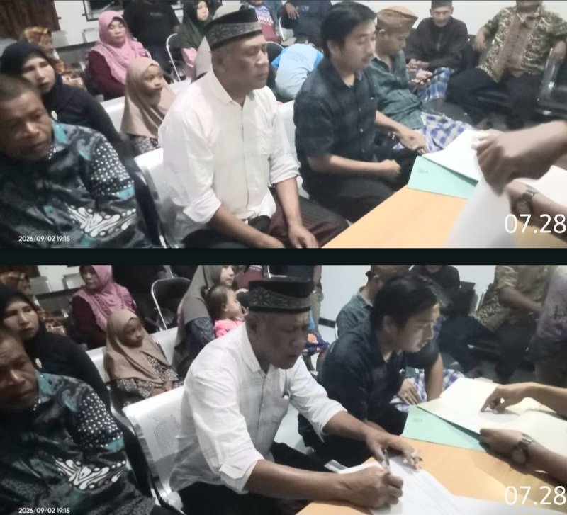 H. Empud Basarudin Jadi Pendaftar Pertama Bakal Calon Kades Kertajaya, Diantar Ratusan Pendukung