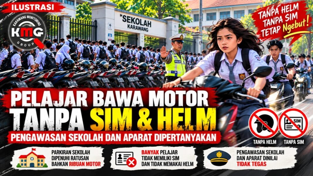 Larangan Ada, Pelajar Masih Bawa Motor Siapa Yg Mengawasi di Karawang