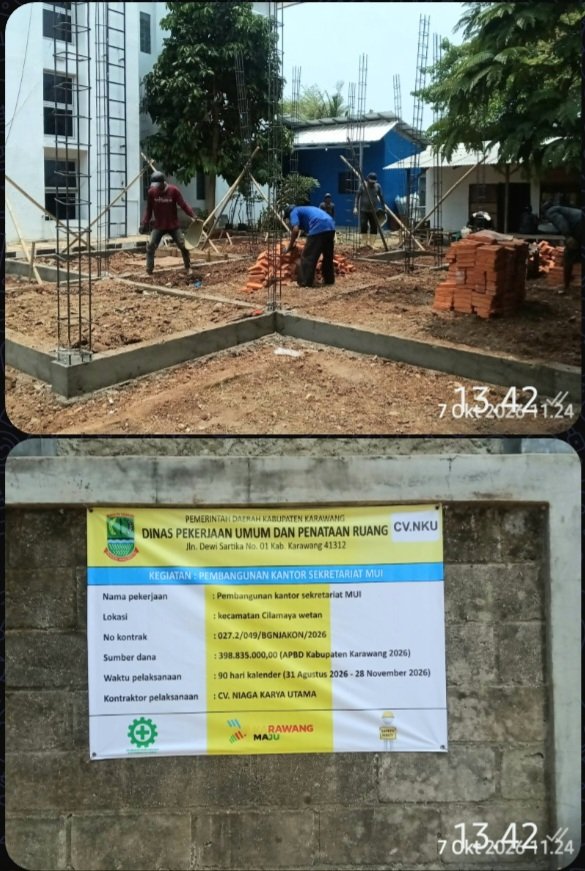 Kantor Sekretariat MUI Dibangun di Lingkungan Kecamatan Cilamaya Wetan, Anggaran Rp398 Juta Lebih